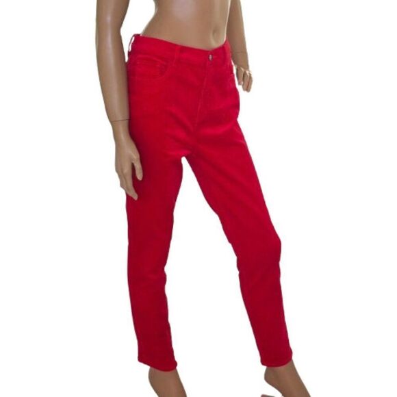 Loft Made and Loved Red Corduroy Pants 29/8 High Waist Skinny Womens 31 x 28 - Picture 2 of 10